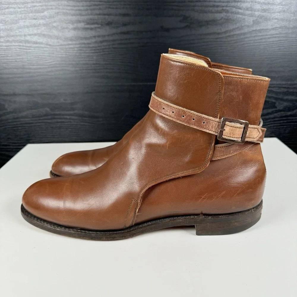 Dehners Custom Strap Jodphur Riding Leather Boots Brown - Fits Men's 9.5 Narrow